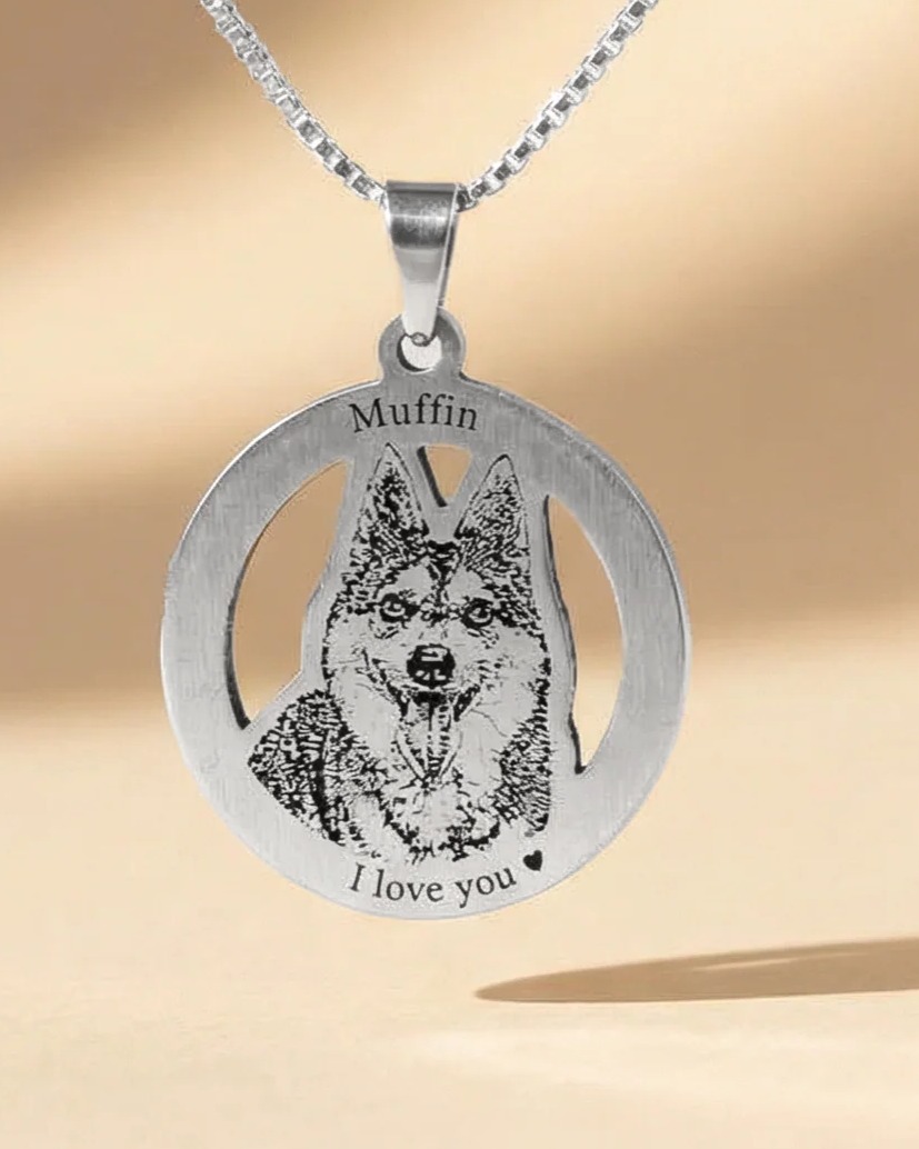 Silvercut Sterling Silver Necklace - Photo Engraved